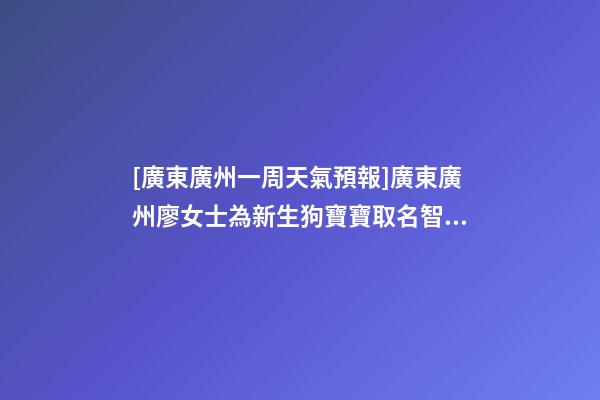 [廣東廣州一周天氣預報]廣東廣州廖女士為新生狗寶寶取名智慧型套餐-第1張-公司起名-玄機派